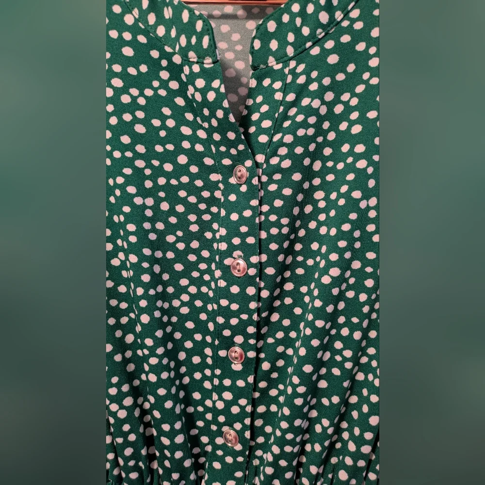 Kate & Lily Kelly Green Polka Dot Dress - Picture 4 of 7